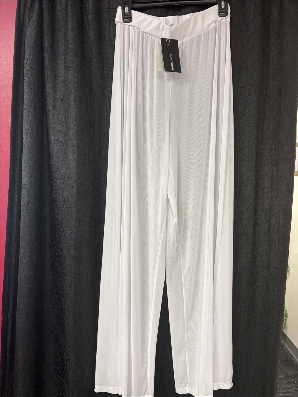 Sheer White Wide-Leg Beach Pants-NWT
